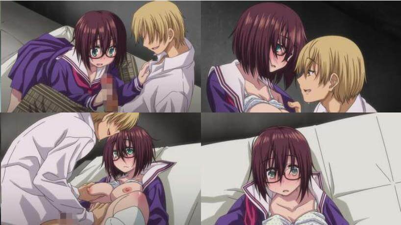 肉欲に溺れるメガネ女子のエロアニメ画像